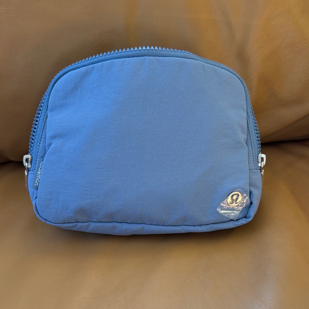 Nwt Lululemon Everywhere Belt Bag Large 2l Washed Denim Blue Silver Crossbody